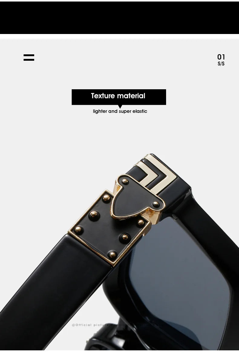 Oversized Square Sunglasses - Leopard Print UV400 Protection