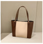 Korean Style Colorblock Tote Bag - Large Capacity Geometric Shoulder Bag