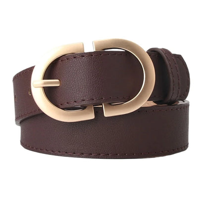 PU Leather Belt - Classic Metal Buckle Fashion Belt