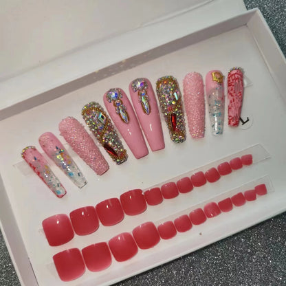 Handmade Acrylic Press-On Nails with Toe Nails Set