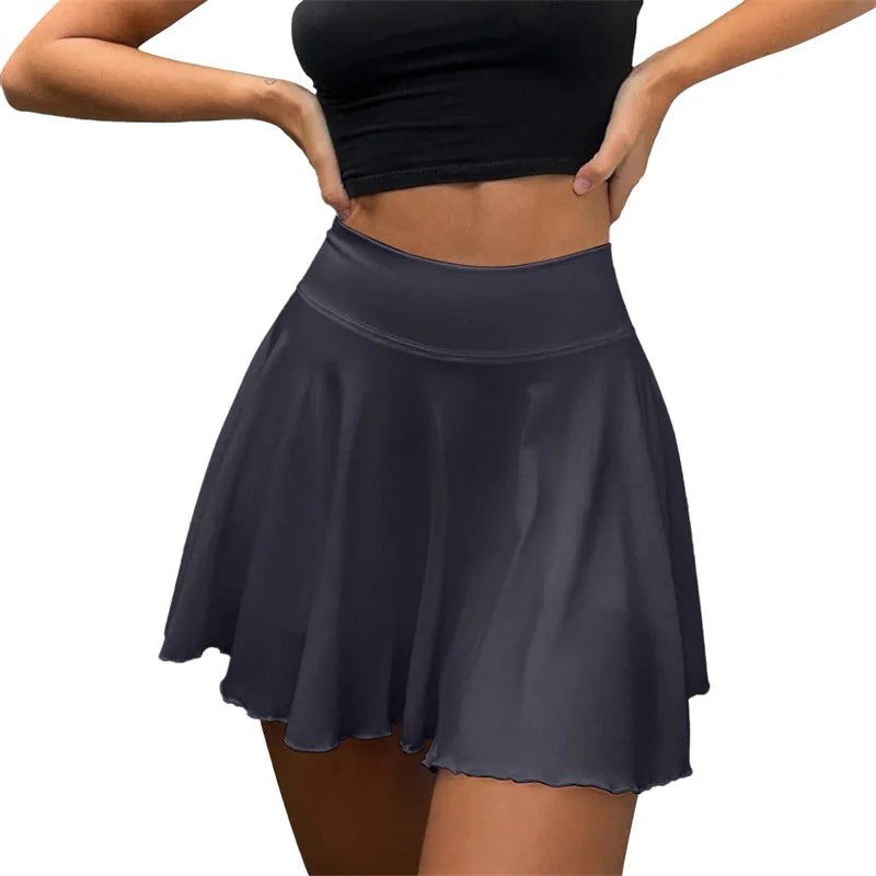 Summer Active Wear Stretchy Golf Skirt Inner Short High Waist Pleated 2 in 1 Tennis Skirt With Pocket