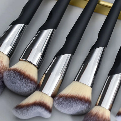 Professional 12-Piece Makeup Brush Set - Foundation, Eyeshadow & Blush Brushes