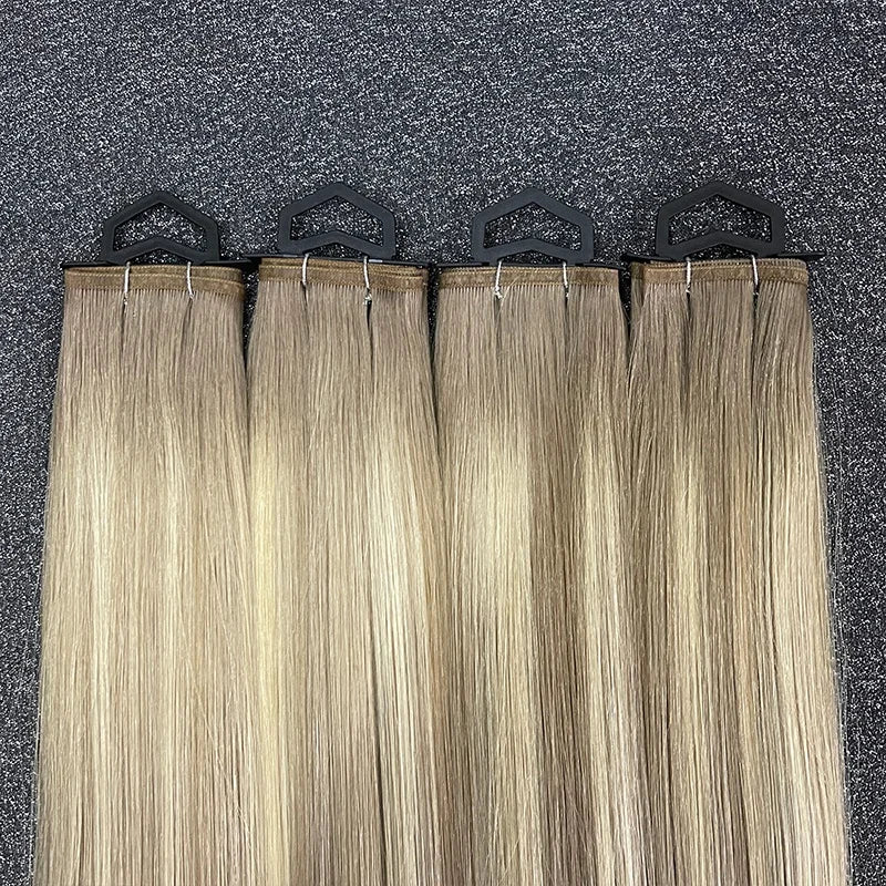 Slavic Raw Human Hair Flat Weft Extensions - 12A Grade Double Drawn Russian Virgin Hair