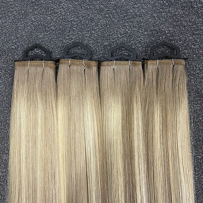 Slavic Raw Human Hair Flat Weft Extensions - 12A Grade Double Drawn Russian Virgin Hair