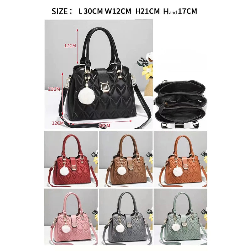 Fashion Leather Shoulder Bag - Bucket Style Crossbody Handbag