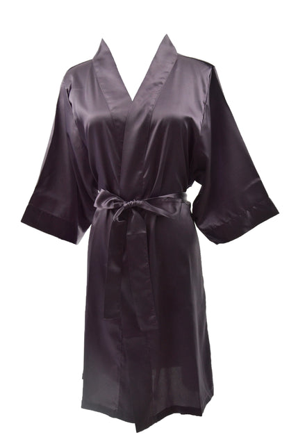 Women's Satin Kimono Robe - Short Silk Bridal Bridesmaid Wedding Robe
