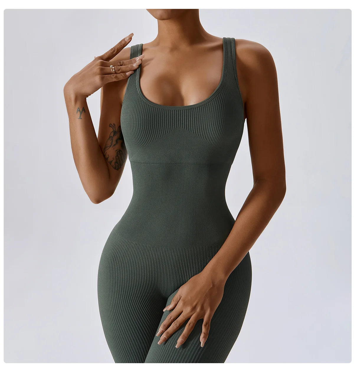 Seamless Yoga Jumpsuit Backless Workout Romper