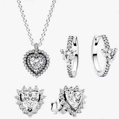 Sparkling Heart 925 Sterling Silver with Colorful Zircon