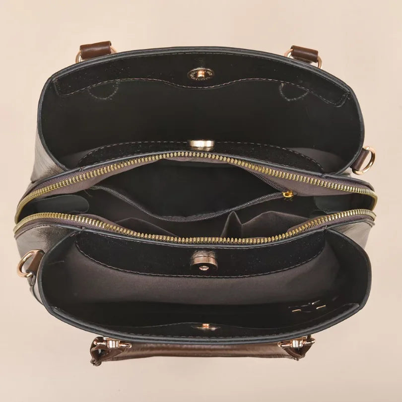 Retro Crocodile Embossed Messenger Handbag