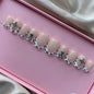 XL Glittery Rhinestone Press-On Nails - 50mm Long Full Cover Artificial Nails