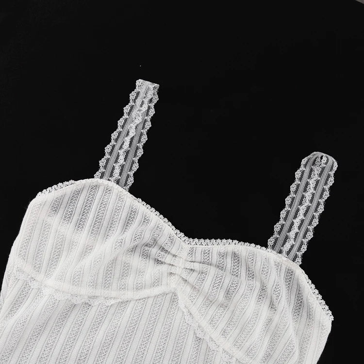 Lace-Trim Camisole & Shorts Pajama Set - Breathable Summer Sleepwear