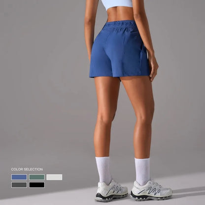 Drawstring Loose Fit Yoga & Fitness Shorts with Pockets