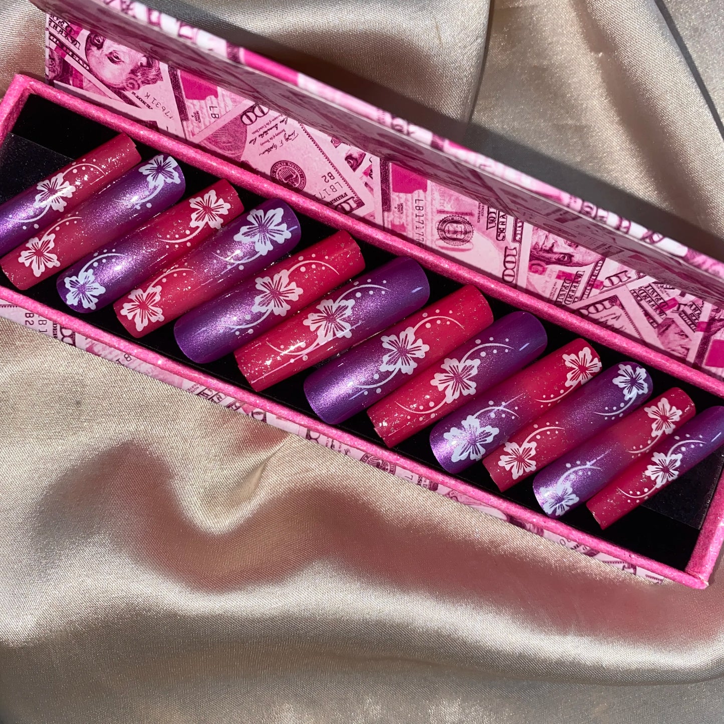 Handmade Pink Gel Press-On Nails - Custom Decoration Design (Wholesale Available)