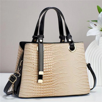 Retro Crocodile Embossed Messenger Handbag