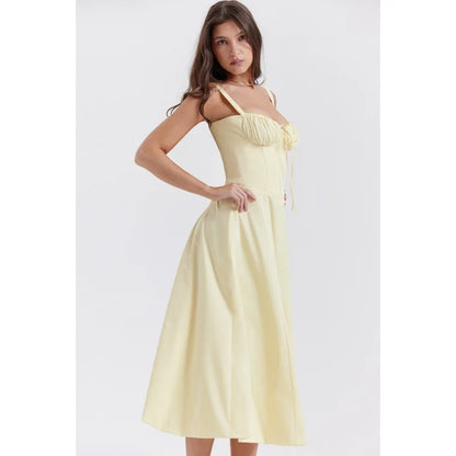 Pleated Spaghetti Strap Maxi Dress