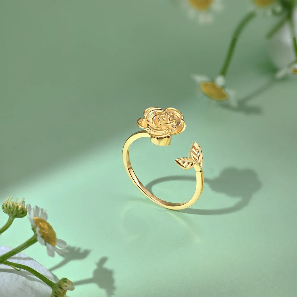 Adjustable Rose Flower Ring
