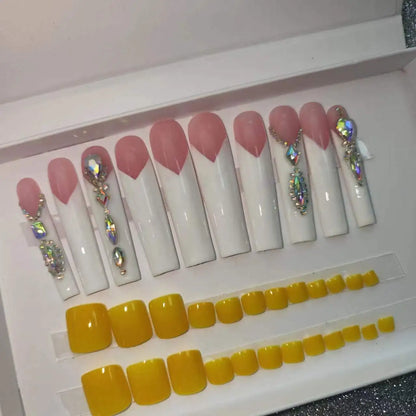 Handmade Acrylic Press-On Nails with Toe Nails Set
