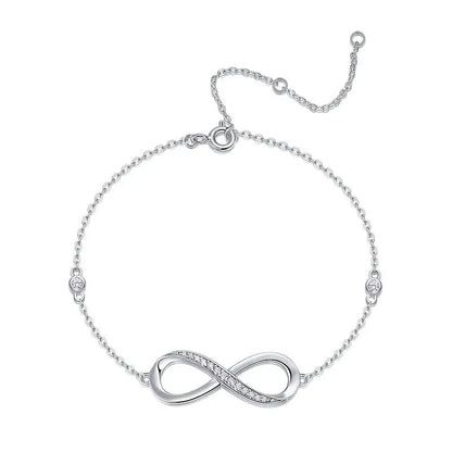 Moissanite Infinity Bracelet - S925 Sterling Silver