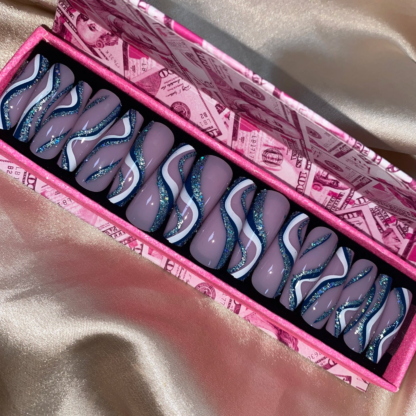 Handmade Pink Gel Press-On Nails - Custom Decoration Design (Wholesale Available)