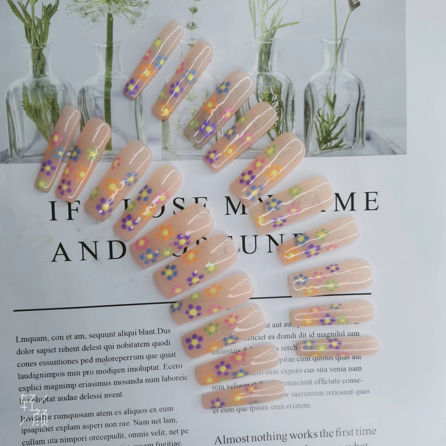 Luxury Rhinestone Press-On Nails - Designer Brand Style Acrylic (24 Pieces)