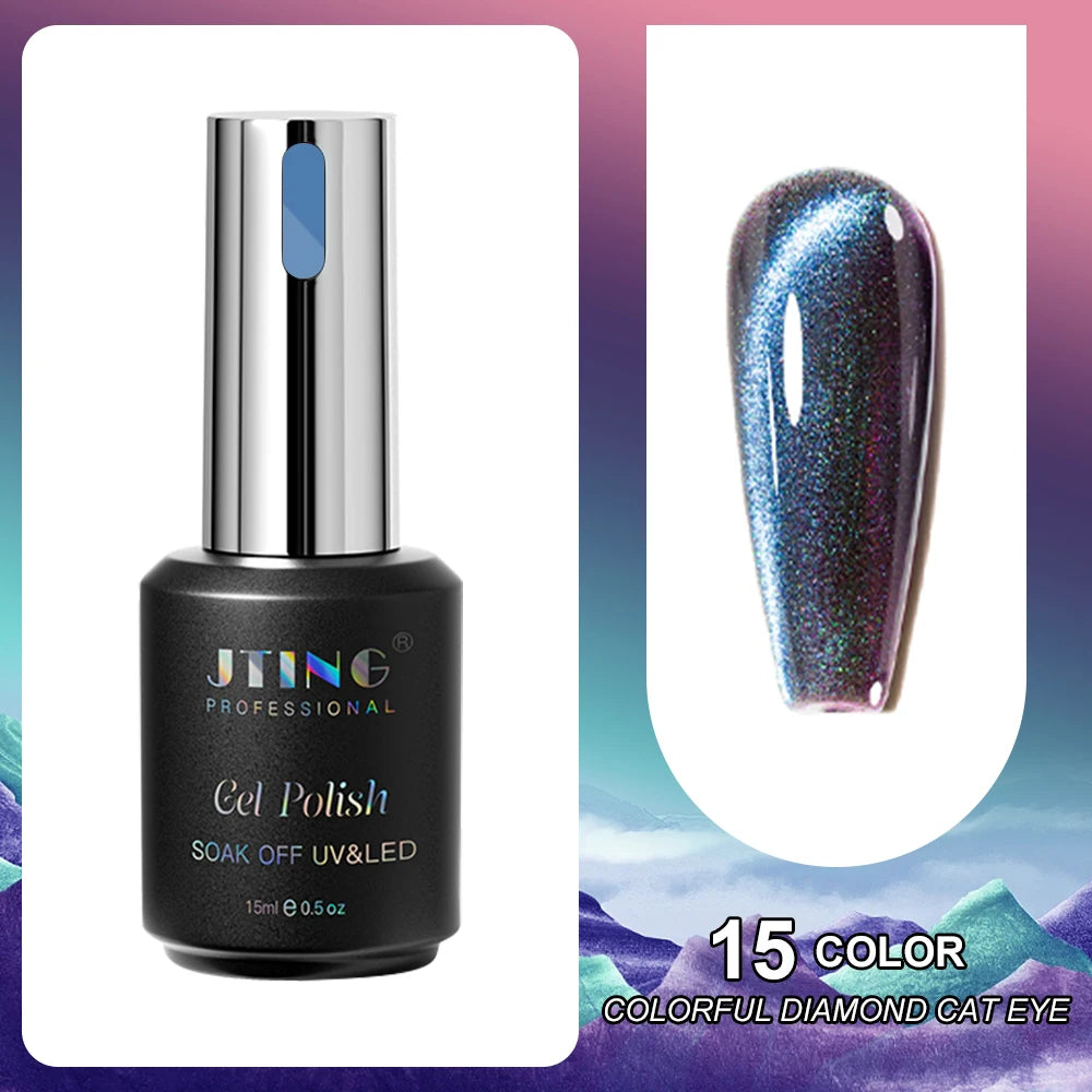 Cat Eye Gel Nail Polish 24-Color Set with Magnet - Diamond Collection Kit