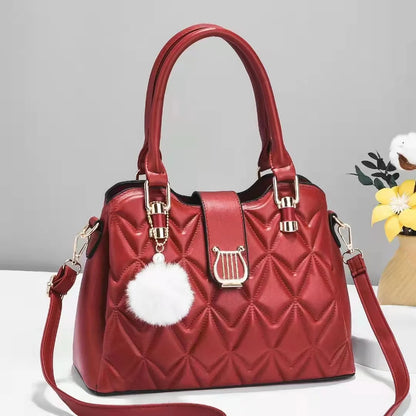 Fashion Leather Shoulder Bag - Bucket Style Crossbody Handbag