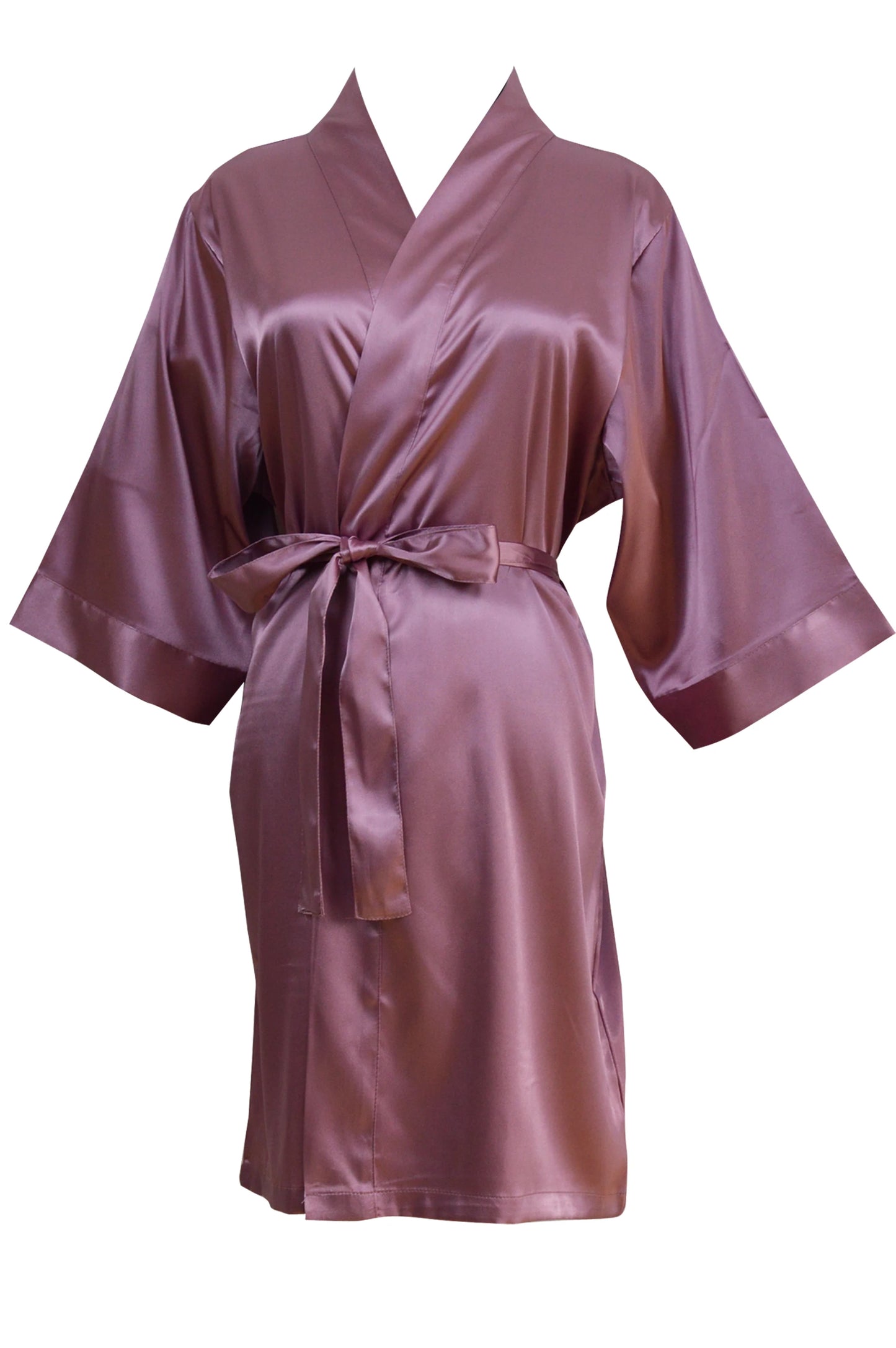 Women's Satin Kimono Robe - Short Silk Bridal Bridesmaid Wedding Robe