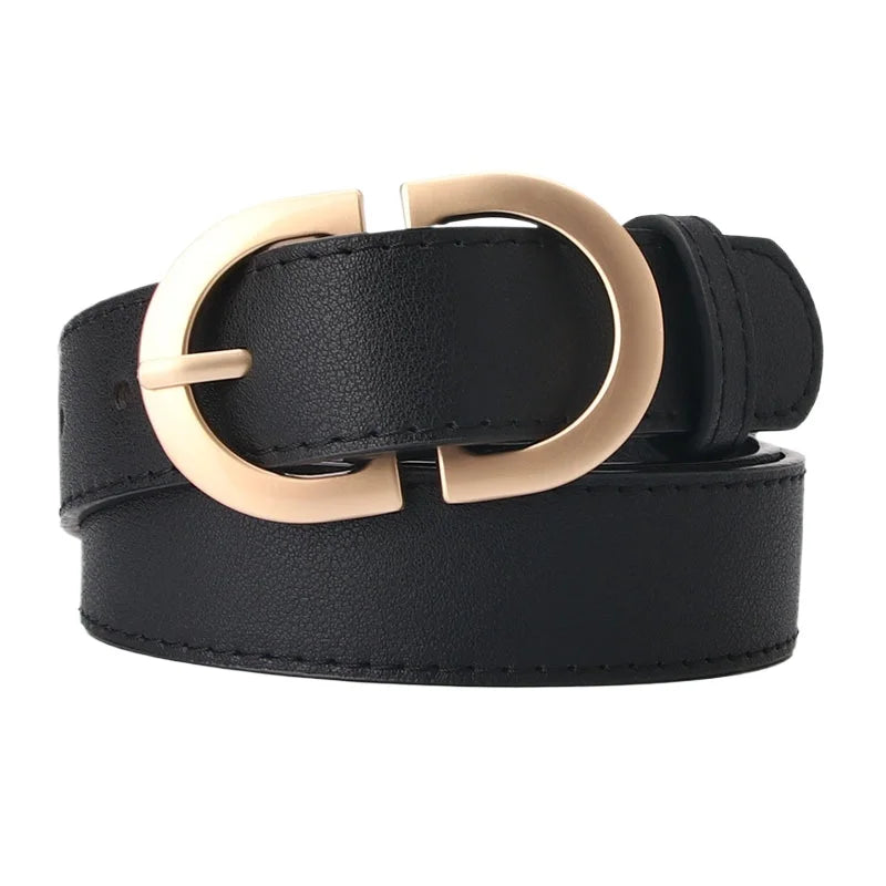 PU Leather Belt - Classic Metal Buckle Fashion Belt