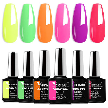 6-Piece Red Gel Nail Polish Kit - DIY Manicure Starter Set