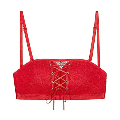 Seamless Push-Up Bra - Wire-Free Strapless Lace Bralette