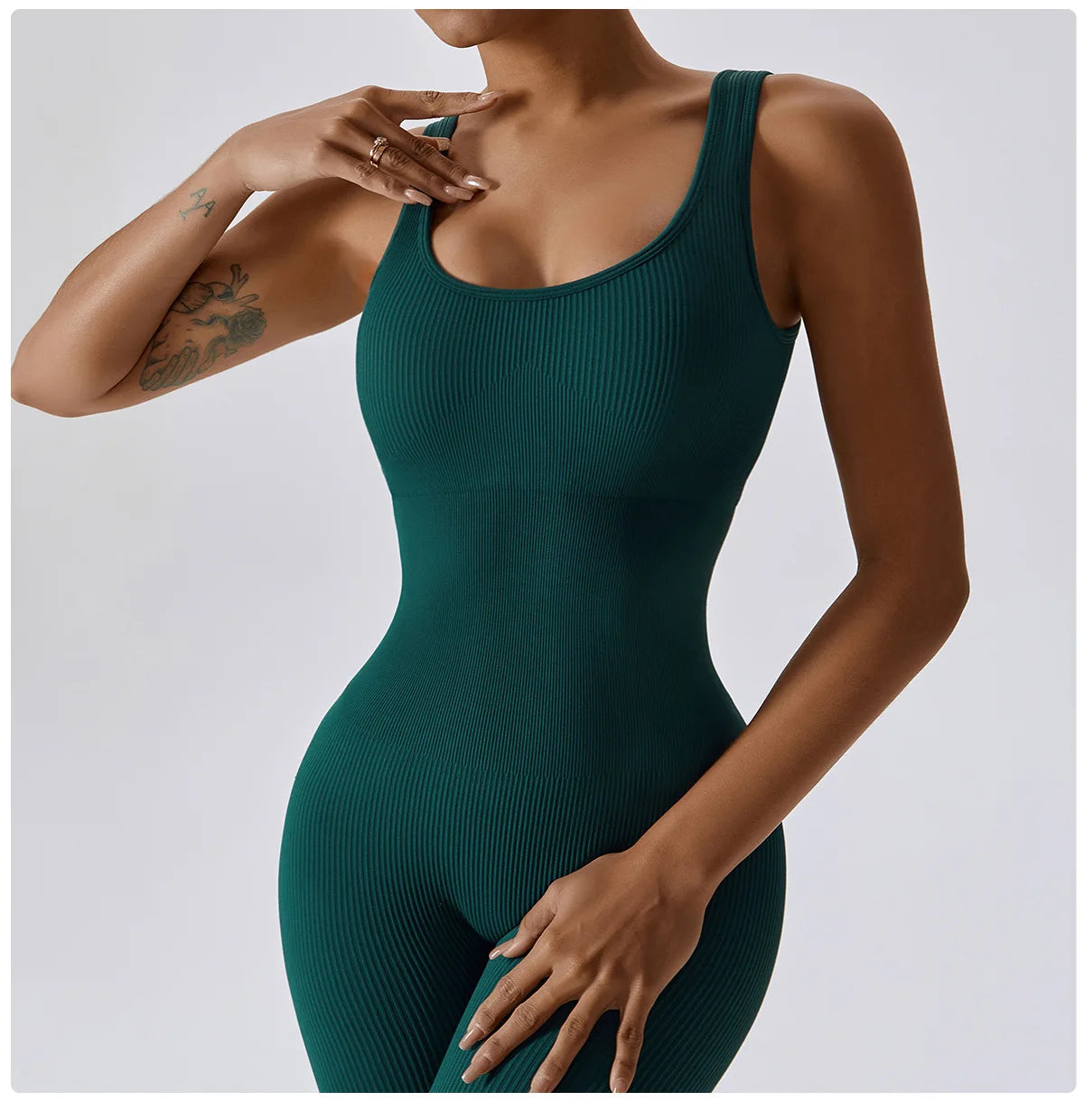 Seamless Yoga Jumpsuit Backless Workout Romper