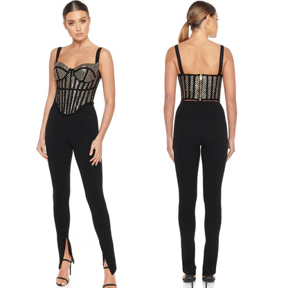 Leopard Print Crochet Jumpsuit