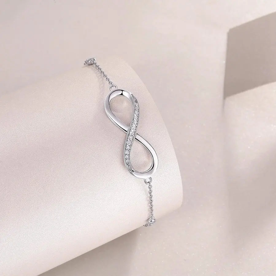 Moissanite Infinity Bracelet - S925 Sterling Silver