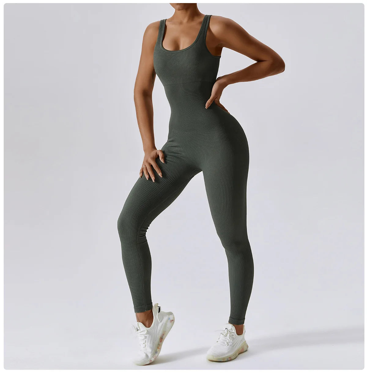 Seamless Yoga Jumpsuit Backless Workout Romper
