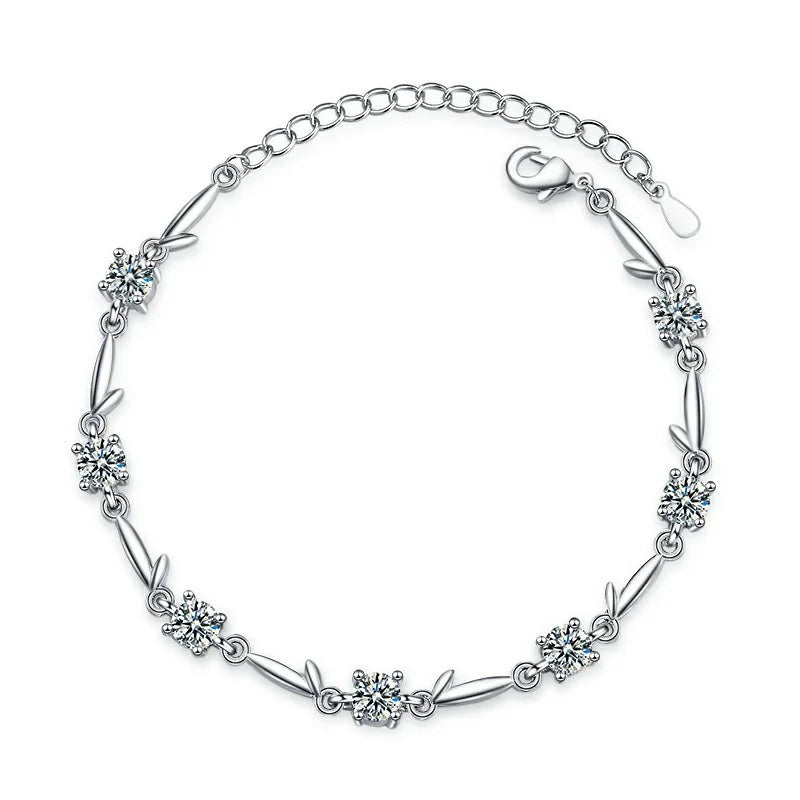 Moissanite Chain Link Bracelet 18K  Bracelet