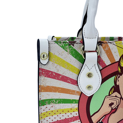 Casual Leather Handbag - Two Handle Tote Bag for Women