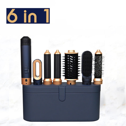 6-in-1 Multi-Styler Hair Dryer Set - Professional Hot Air Brush & Curling Iron Kit