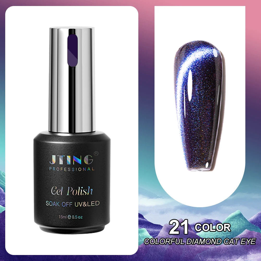 Cat Eye Gel Nail Polish 24-Color Set with Magnet - Diamond Collection Kit