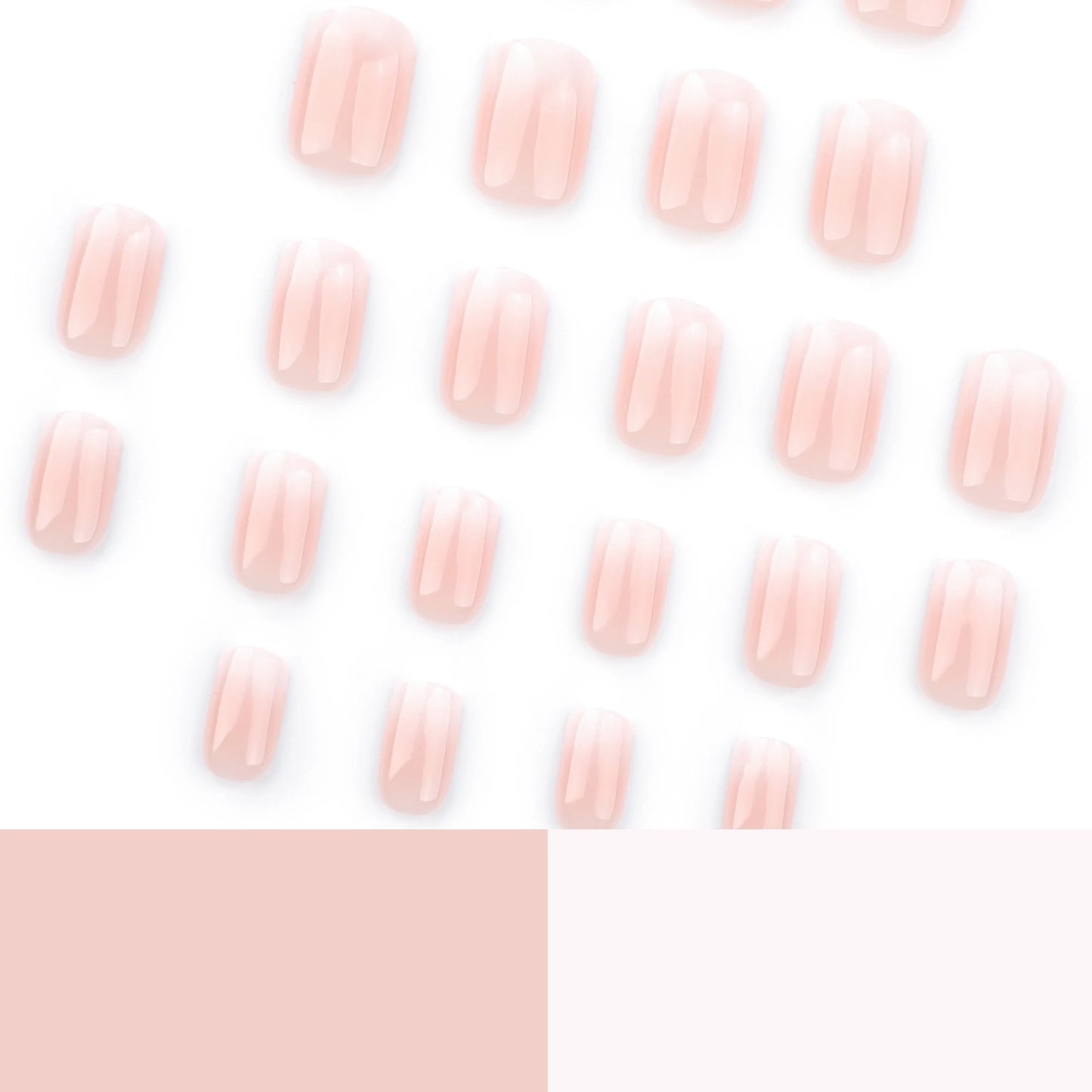 Nude Pink Gradient Press-On Nails - Short Almond Acrylic (24 Pieces)