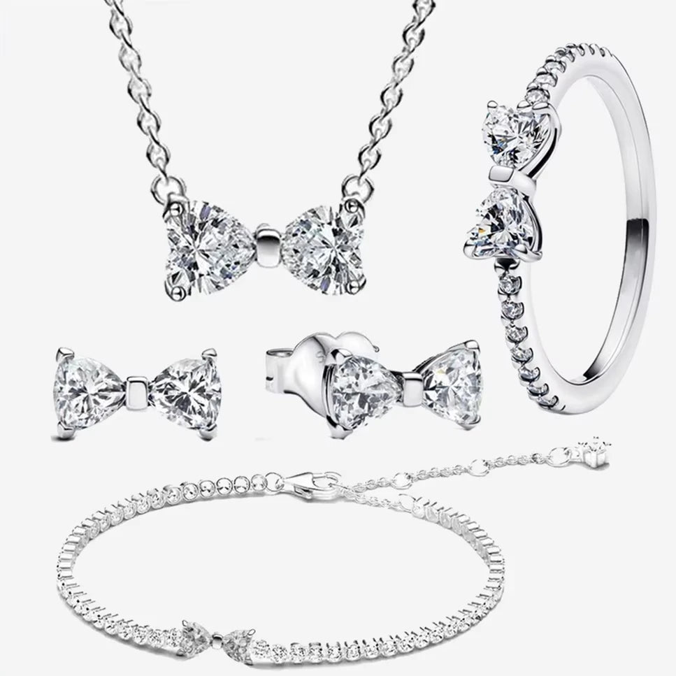 Sparkling Heart 925 Sterling Silver with Colorful Zircon