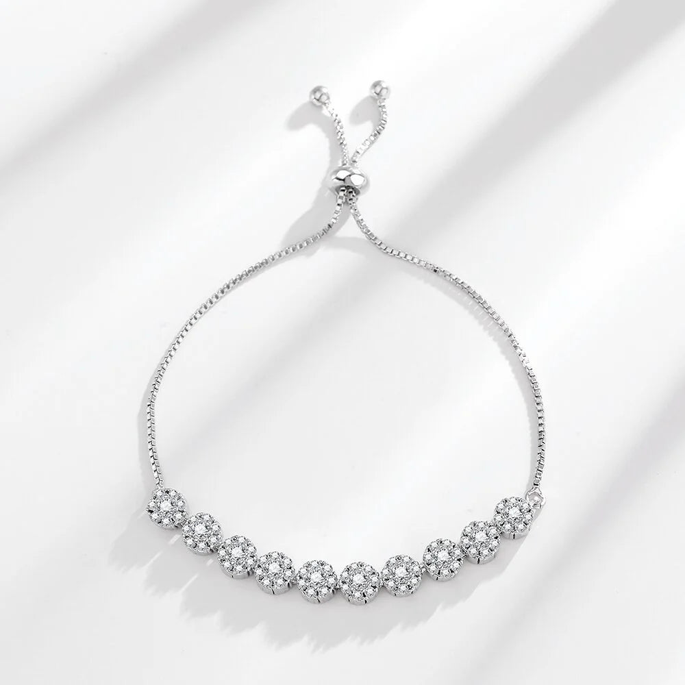 Moissanite Chain Link Bracelet 18K  Bracelet