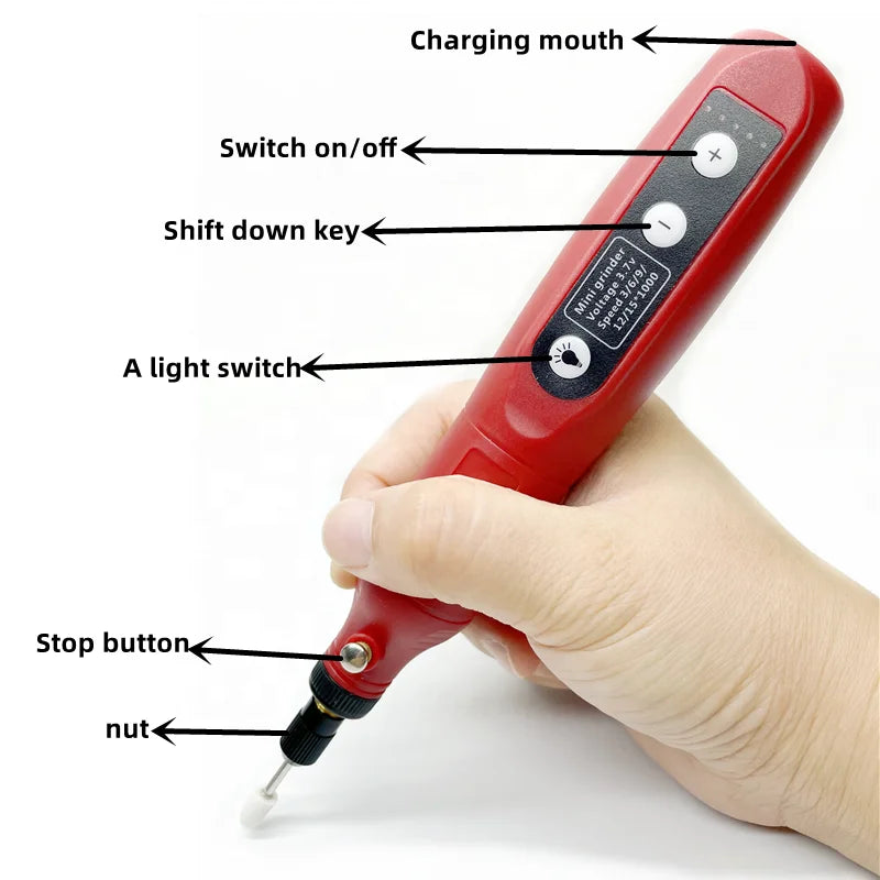 Mini Electric Nail Drill - USB Rechargeable Rotary Grinder with 62 Accessories