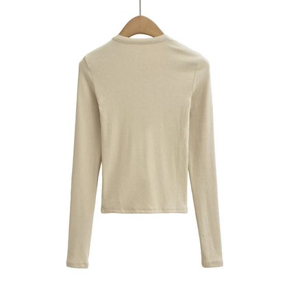 Women's Snake Bone Pattern Half Zip Shirt - Retro Long Sleeve Slim Fit Casual Top