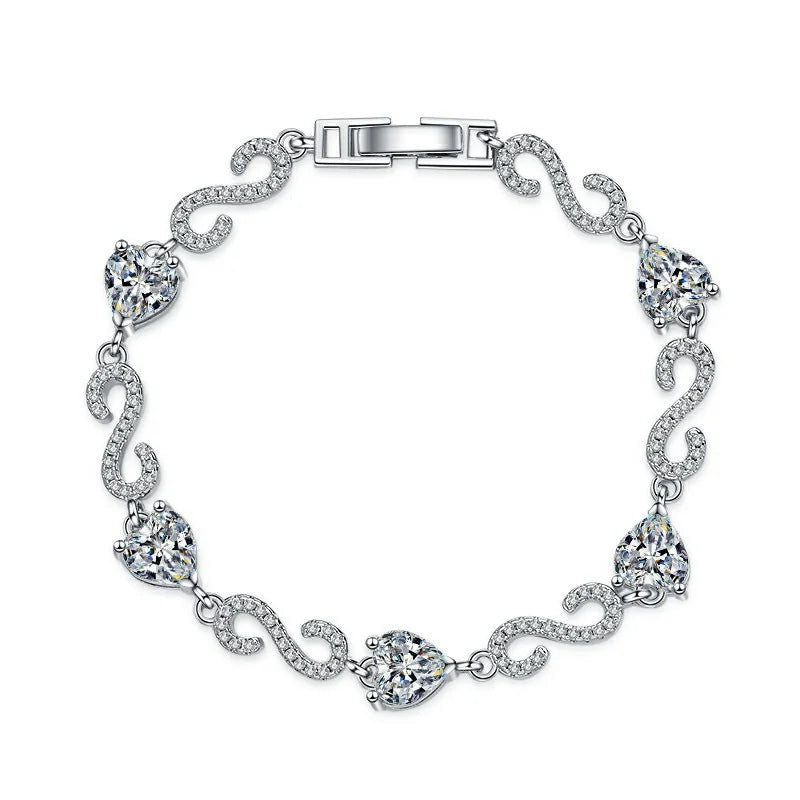 Moissanite Chain Link Bracelet 18K  Bracelet