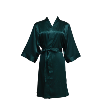 Women's Satin Kimono Robe - Short Silk Bridal Bridesmaid Wedding Robe
