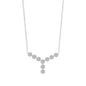 925 Sterling Silver Y-Necklace - Diamond Flower Pendant