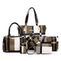 6-Piece Serpentine Chain Tote Bag with Multi-Function Accessories