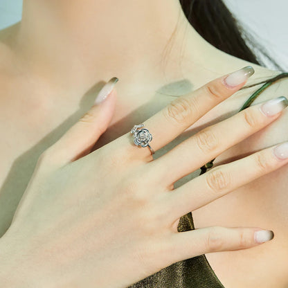 Adjustable Rose Flower Ring