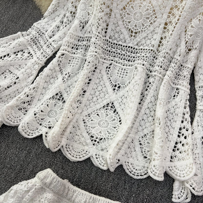 Loose Knit Top & High-Waist Fishtail Skirt