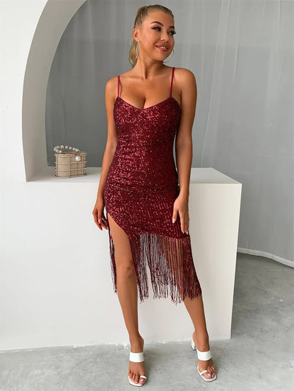 Sequin Shimmer Evening Dress